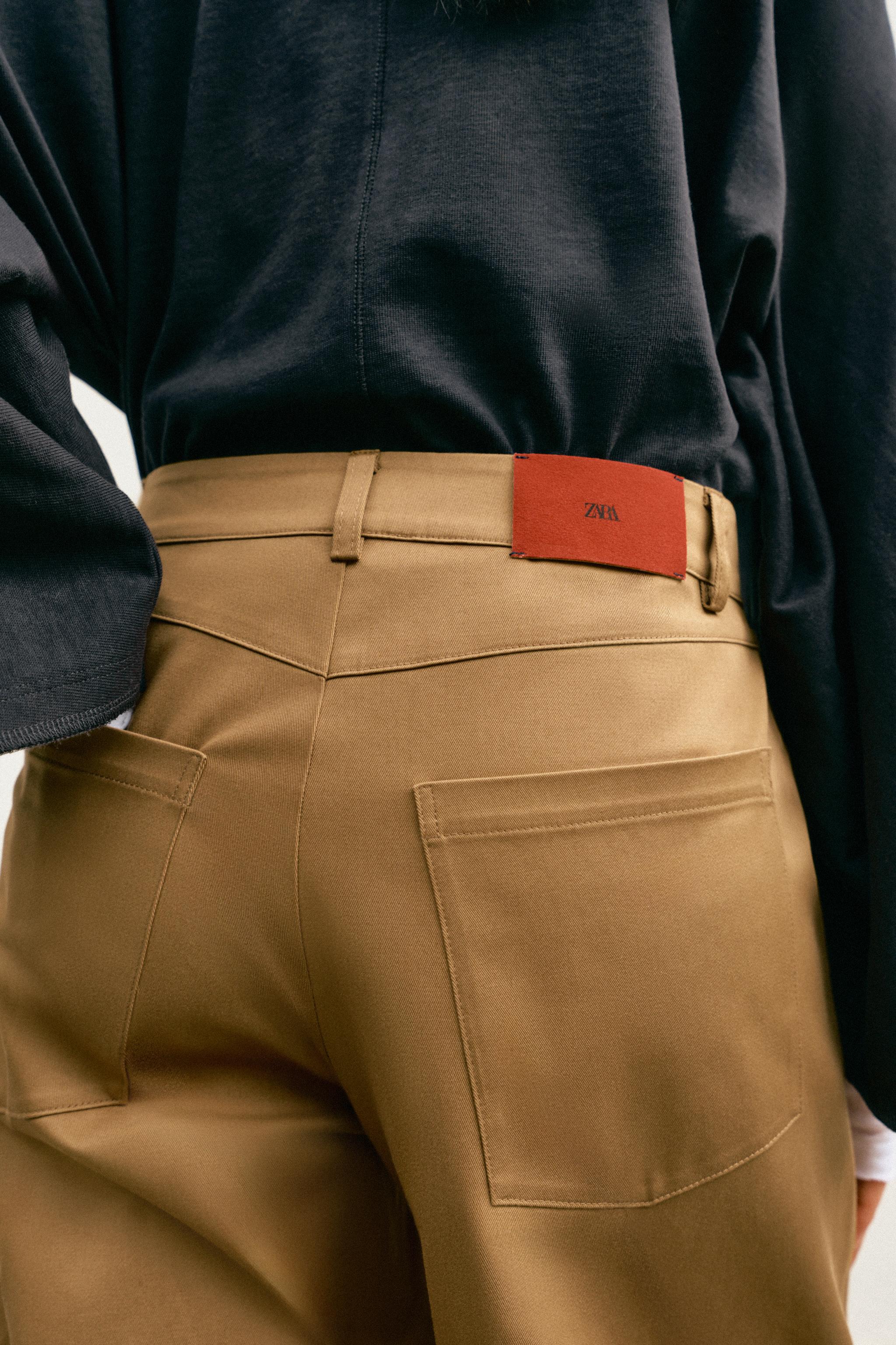 BARREL PANTS WITH STITCHED SEAM